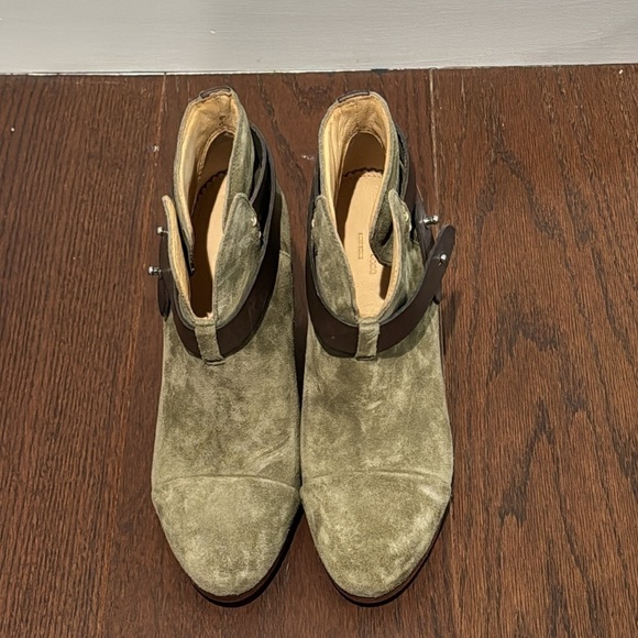 Rag & Bone Women’s Olive Green And Brown Suede Harrow Boots Size 38/8 - Picture 2 of 6